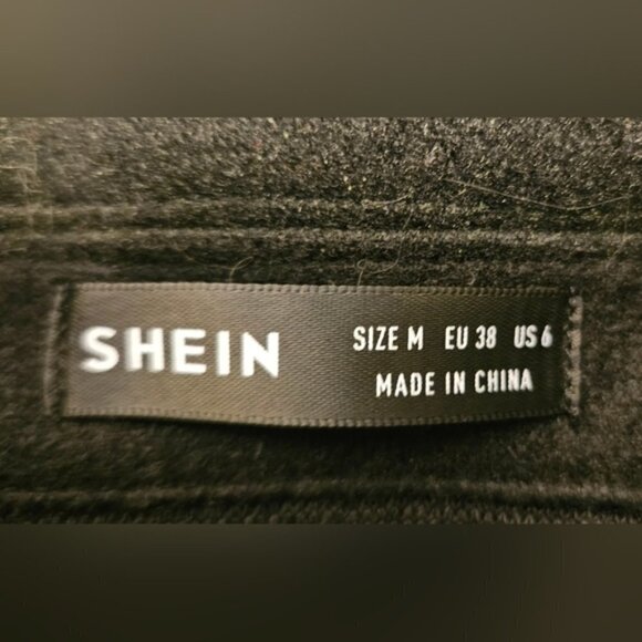 SHEIN Clasi Flap Detail Single Breasted Belted Overcoat - Picture 9 of 10